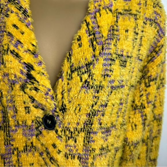 Zara Yellow Co-ord Eyelash Textured Knit 3 Button Clueless Vibes Cardigan NWOT S - Picture 9 of 16